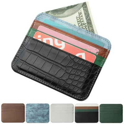 Card Case Credit Card Organizer Purse Card Holder Wallet Crocodile Pattern 