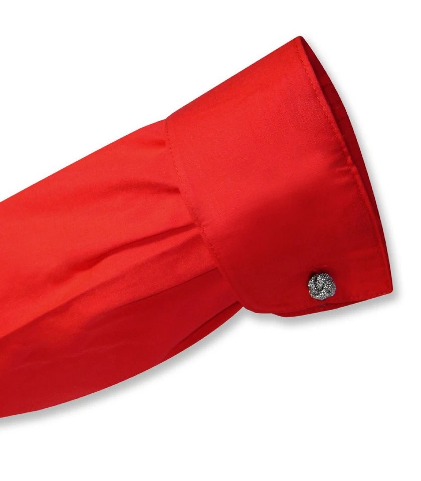 Biagio Mens 100% COTTON Solid RED Color Dress Shirt sz 17 32/33 - Image 3 of 4