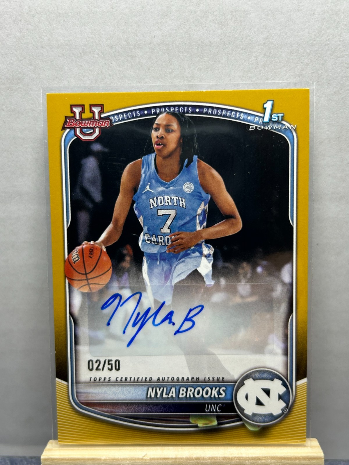 Nyla Brooks [Gold Border] #PA-NR 2025 Bowman Paper Prospect Retail Autograph