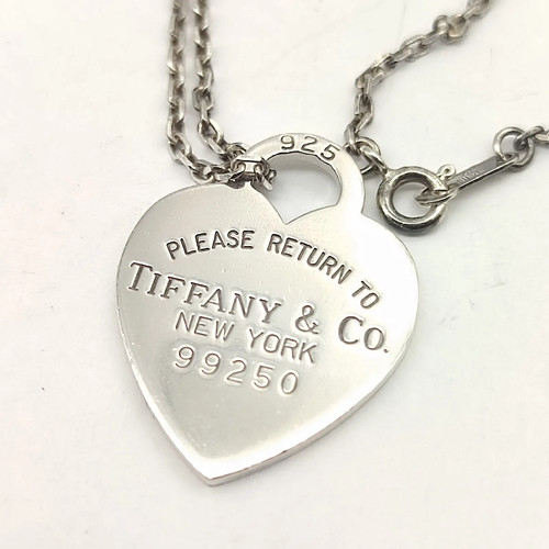 Tiffany & Co. Return to Tiffany Heart Tag Necklace Silver 925 Aftermarket Chain