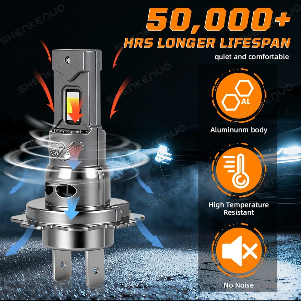 For Mercedes-Benz E350 E550 E63 AMG 2008-2012 LED Headlight Fog Light Bulbs Kit - Image 4 of 4