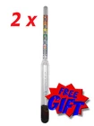 2x ALCOHOL HYDROMETER FOR MOONSHINE & WHISKEY