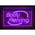 100018 Body Piercing Tattoo Shop Studio Open Display LED Light Neon Sign