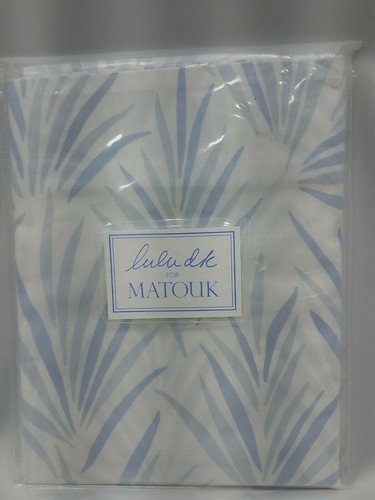Matouk Palmyra Kin Sham Cotton White Wedgewood Blue New - Picture 4 of 5