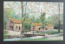 Pioneer Village Spring Hill State Park Mitchell IN Unposted Linen Postcard