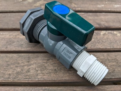barrel valve water spigot rain hose pvc adapter ball kit