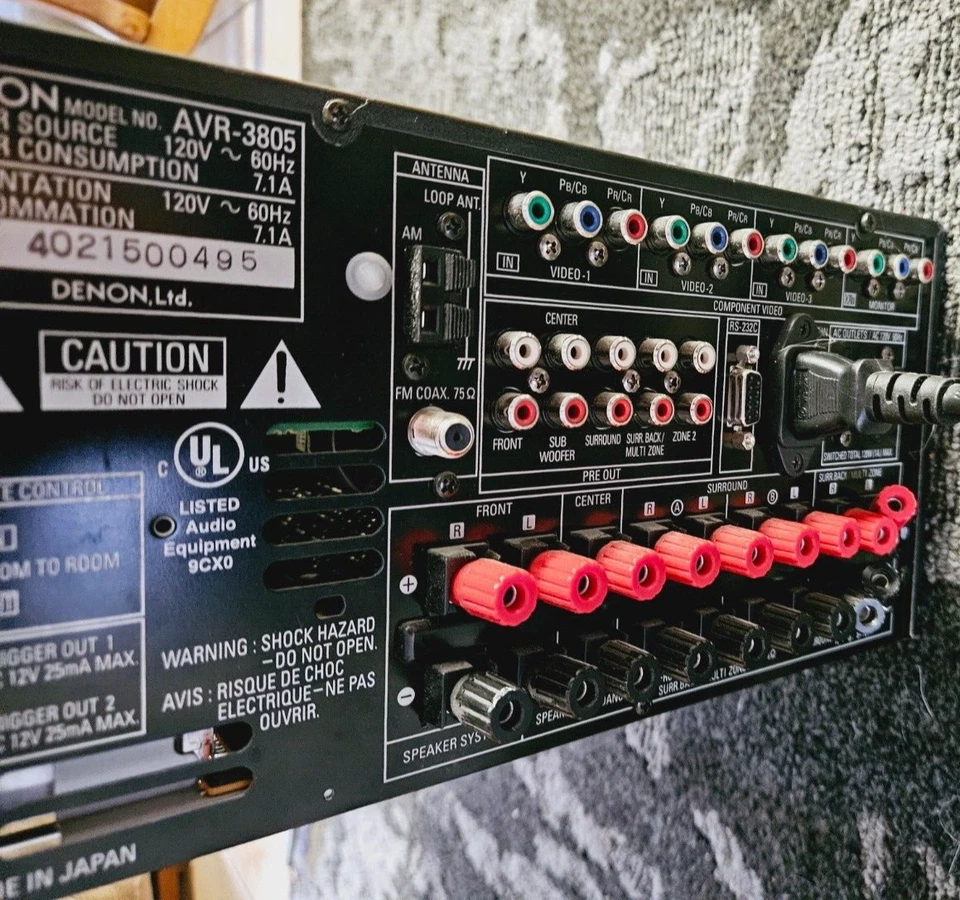 Receptor Denon Modelo AVR 3805 120 V 60Hz con Procesamiento AL24 más sin control remoto Foto 4 de 4