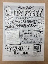 Original Vintage 1950's 1952 Print Ad Sylvania TV Buck Rogers Space Ranger Kit