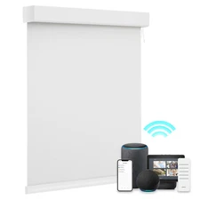 Changshade CUSTOM CUT Smart Blackout Roller Blinds Work with Alexa Phone Control