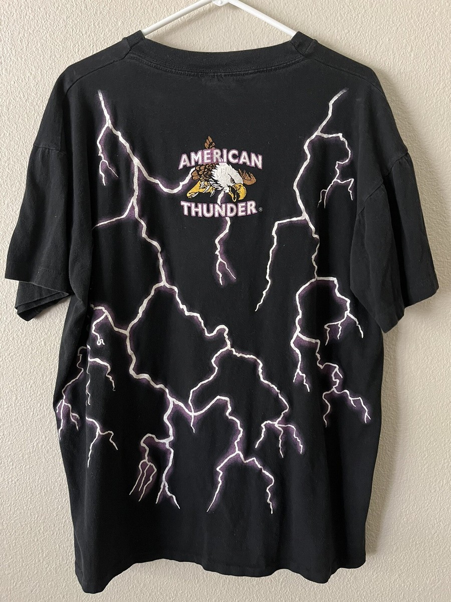 '90s VINTAGE AMERICAN THUNDER Tシャツ XL Vintage 90s American Thunder Native American Eagle Lightning