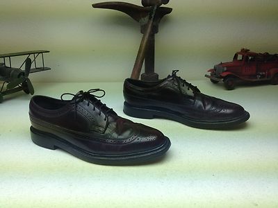 VINTAGE OXBLOOD FLORSHEIM V CLEAT ROYAL IMPERIAL WING TIP  display picture 3