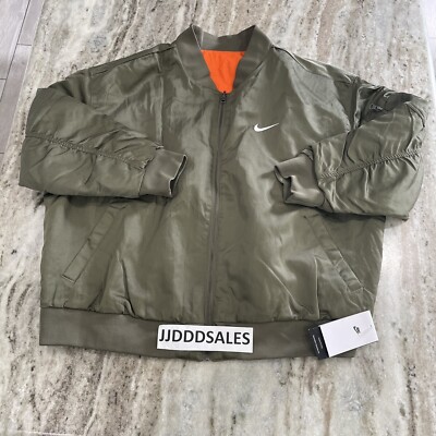 Nike Reversible Varsity Bomber Jacket Loose Fit Plus Women s Size 1X FB3206-222