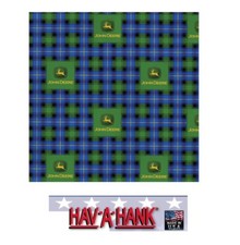 USA MADE Hav-A-Hank John Deere TRACTORS PLAID Bandana Neck Scarf Head Face Mask