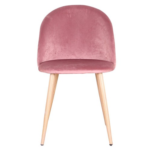 Pack de 4 Sillas Tapizada en Terciopelo Asiento Mueble Interior Comedor Rosa - Imagen 3 de 11