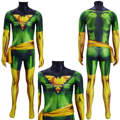 The Green X-men Dark Phoenix Jean Grey Jumpsuit Costume Cosplay Suit Halloween - Picture 4 of 6