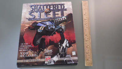 Vtg 1996 Video PC Game SHATTERED STEEL Interplay Big Box * CIB Sci-Fi 3D