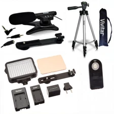 50" TRIPOD + MICROPHONE +120 LED HD LIGHT FOR CANON EOS REBEL T5I T6 T3I T4 T7