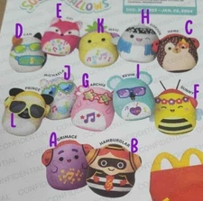 YOU PICK - 2023 McDonald's SQUISHMALLOWS Factory Sealed Plush HAPPY MEAL TOYS 3"