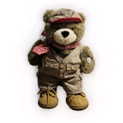 Camp Build A Bear Bear With Boots Backpack Hat Says I LOVE YOU