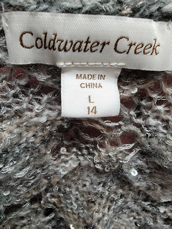 Coldwater Creek Mujer Cárdigan Suéter Camisa Top Blusa Talla L Grande 14 Difuso Foto 2 de 4