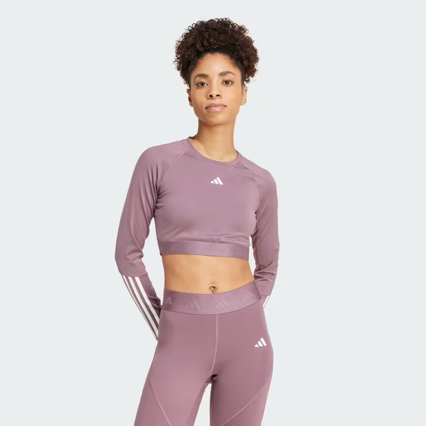 Adidas Hyperglam IX3244 T-Shirt Women's Small Purple Cropped