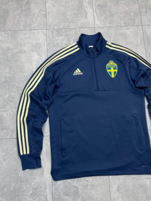 Adidas Sweden Sverige Training 1/4 Zip Top Jacket Football Sweater