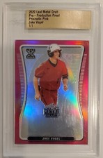 2020 Leaf Metal Draft Pre-Production Proof Prismatic Pink Jake Vogel RC 1/1