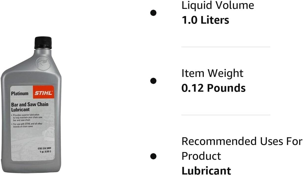 STIHL bar oil platinum bar and chain lubricant quart 0781 516 5003 eBay