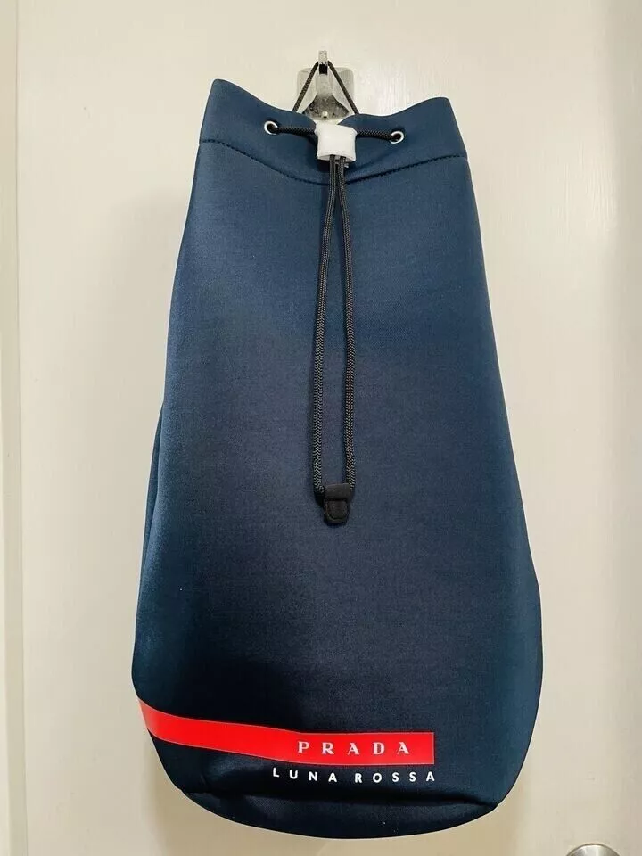 Prada Luna Rossa Large Single Strap Drawstring Bucket Bag Gym