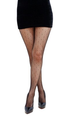 Collant a Rete Nero Pois Sexy Calze Nuovo