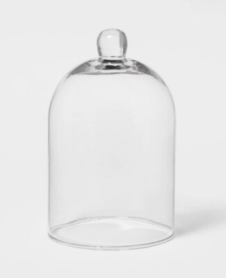 Target Threshold LARGE CLEAR GLASS CLOCHE Rounded w Knob Top CANDLE TERRARIUM