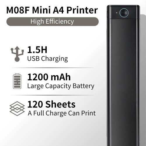 Lot de papier tatouage mini imprimante thermique sans encre portable Bluetooth portable A4 - Photo 14/30