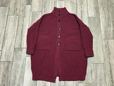 NAP Loungewear Button Cardigan Womens XXS Red Knit Sweater Oversized