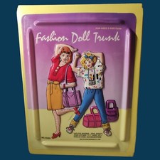 Vintage 1986 Tara Toy Barbie Sindy YELLOW Fashion Doll Trunk Carry Case RARE
