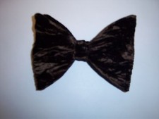 NEW BROWN CRUSHED VELVET BOW TIE - men's clip on style - VINTAGE 70's