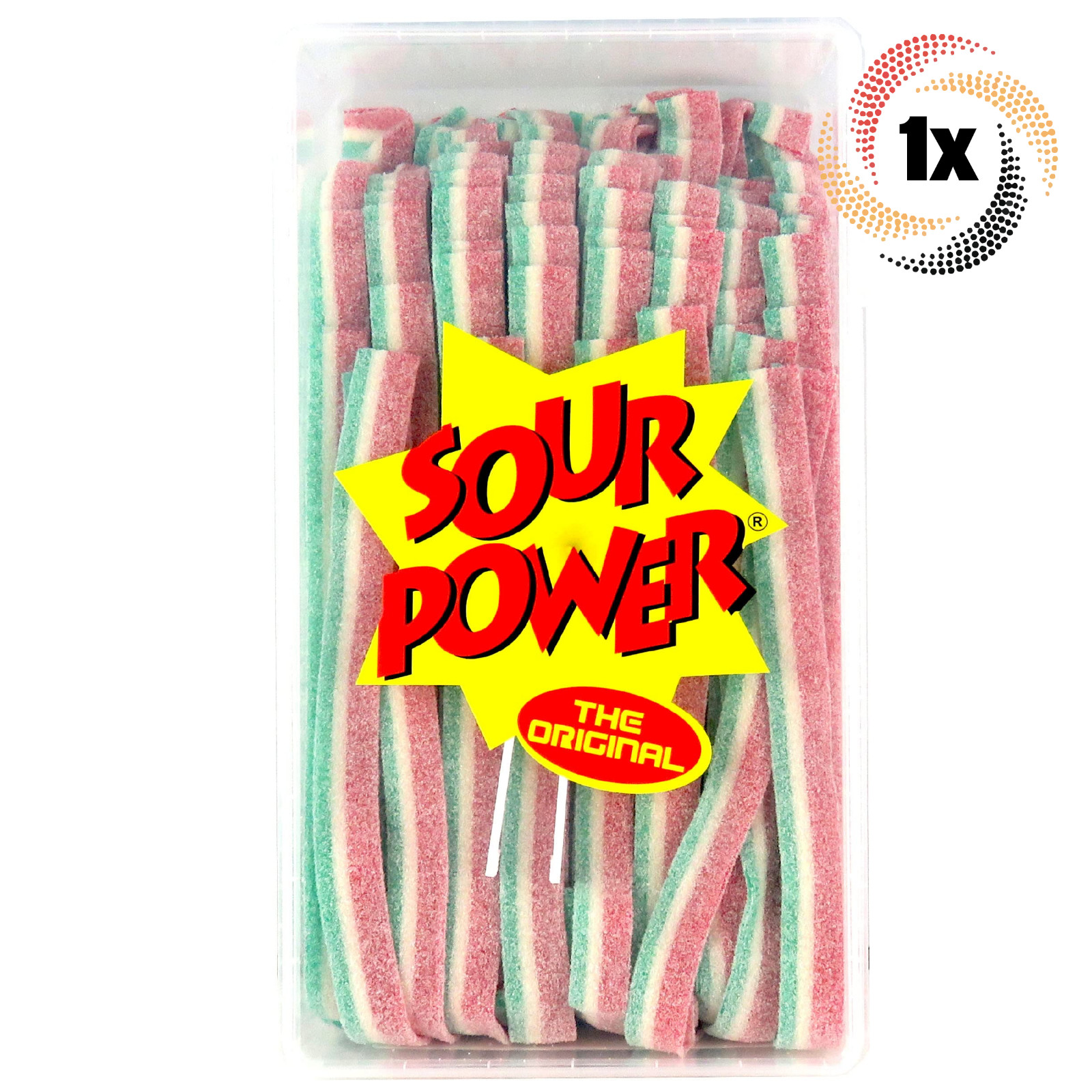 1 упаковка конфетных лент со вкусом кислого арбуза Sour Power | 144 ленты на упаковку | 2,5 фунта