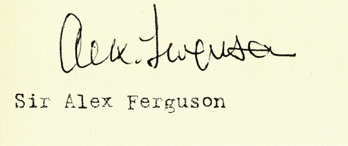 SIR ALEX FERGUSON Signed Note - former Manchester United Manager