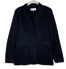 Claudie Pierlot Black 3 Button Cotton Classic Blazer Jacket France Designer Sz 3