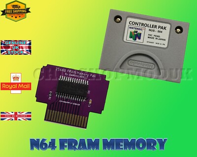 Nintendo N64 FRAM Controller Pak Speicherkarte NUS-004 IN ORIGINALHÜLLE MIT LOGO