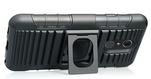Noir Magnétique Prise Stand Étui + Clip Ceinture Holster pour LG Q7 Plus,Q7,Q7+ - Photo 4 sur 11