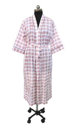 Kimono stampa multifloreale, abito da bagno lungo in cotone, abito da spiaggia, copri Stati Uniti - Foto 1 di 6
