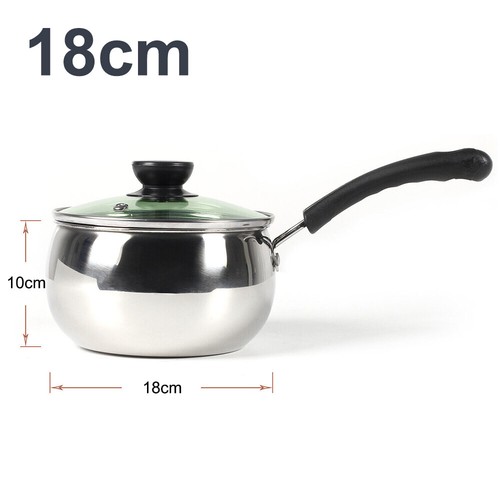 12/10pcs Stainless Steel Cookware Saucepan Set Pan Pot Kitchen Cooking Glass Lid - Picture 42 of 43