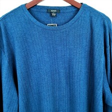 Alfani Pullover Ribbed Knit Sweater Men's Size XL Lightweght Cotton Blue New