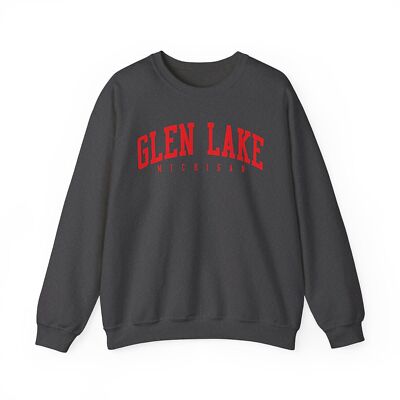 Glen Lake Michigan Sweatshirt Gifts Crew Neck Long Sleeve Shirt Men Unisex