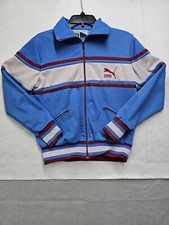 Puma Vintage Breakdance Poly Track Suit Zip Up Jacket Blue White Women's Medium