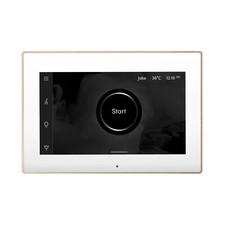 Mr Steam iSteam X Steam Generator Control with Brushed Bronze Bezel in Glass Wht