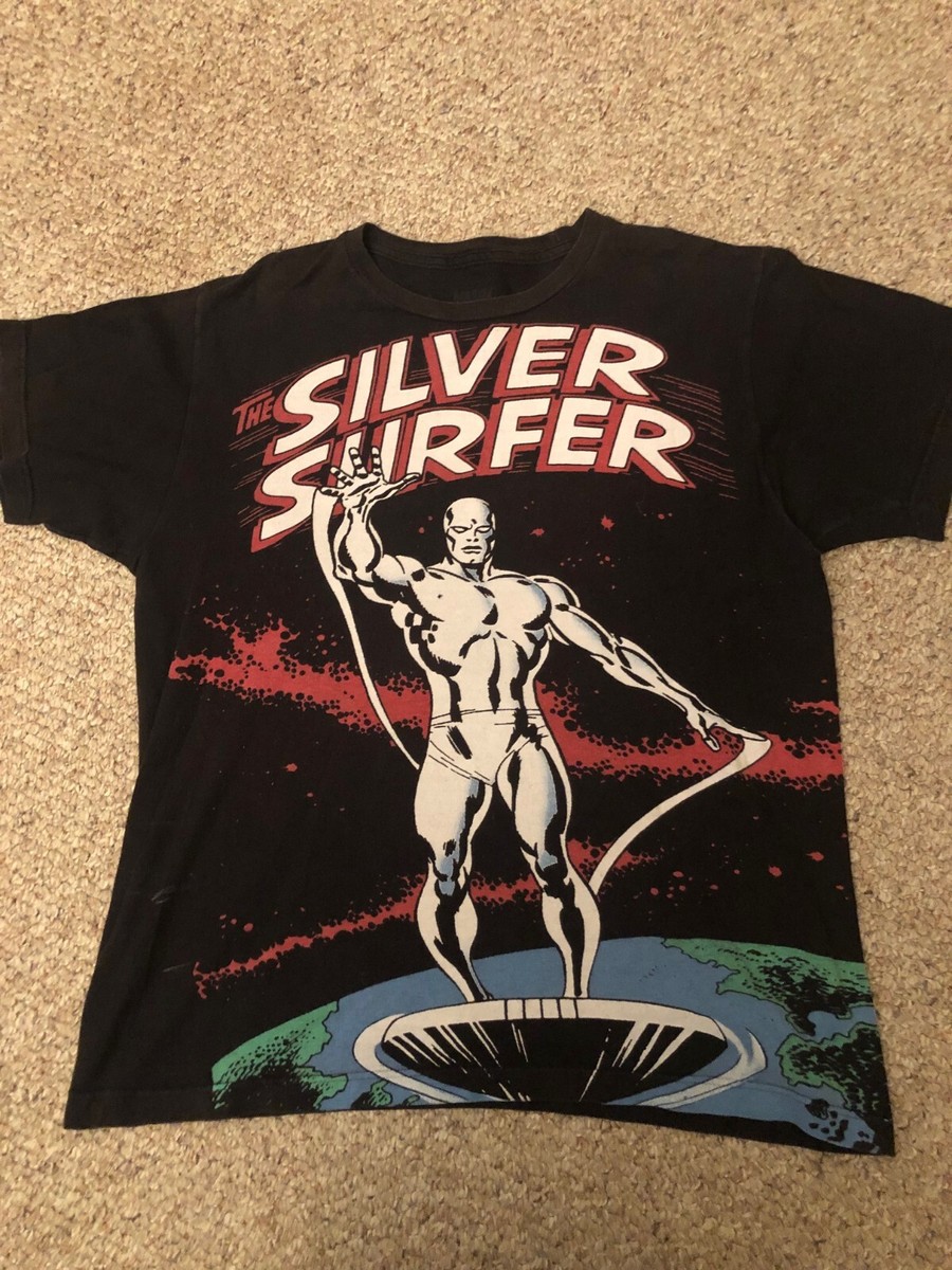 silver surfer Tシャツ 80s marvel Vtg 1989 Silver Surfer the Cosmic Power T-shirt Black M 80s