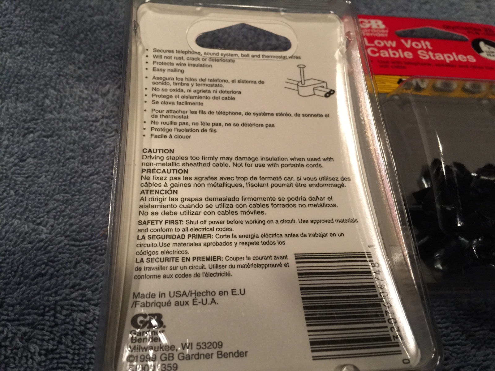 Gardner Bender PLT1525 Low Voltage Cable Staples for Wood (2) 25