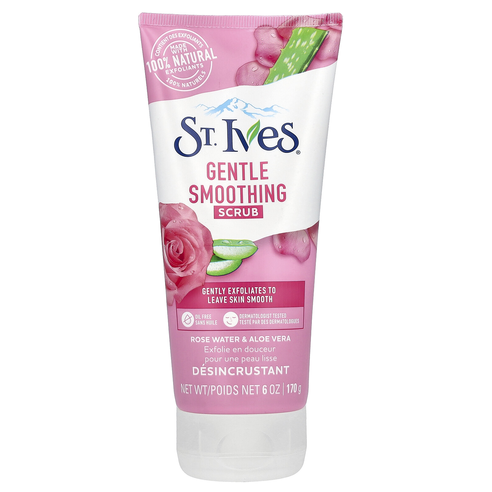 Нежный разглаживающий скраб Розовая вода и Алоэ Вера 6 унций 170 г 1790₽