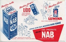 BUVARD / PUBLICITAIRE / MAISON PROPRE AVEC LIDO / LUMINA / LES PRODUITS NAB